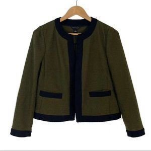 Ann Taylor Green/Black Contrast Blazer/Sweater/Jacket